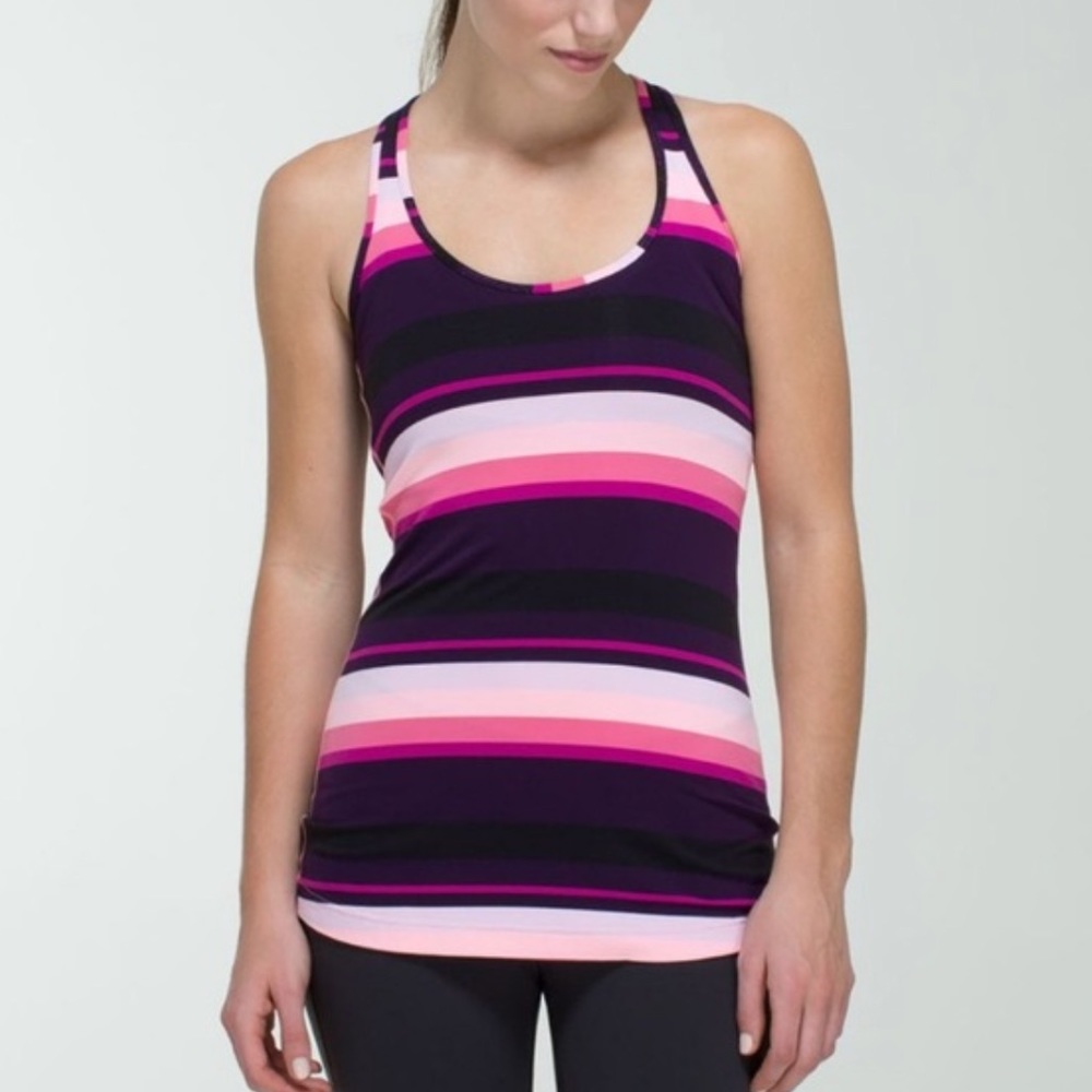 lululemon athletica Cool Racerback Tank Striped Bleached Coral